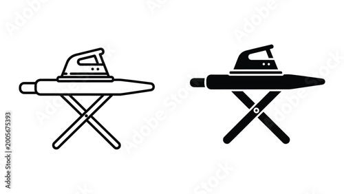 Iron and hat drying on outdoor folding stand
