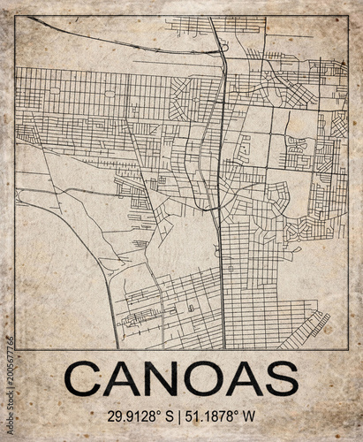 Canoas Brazil Retro Minimalist City Map Poster