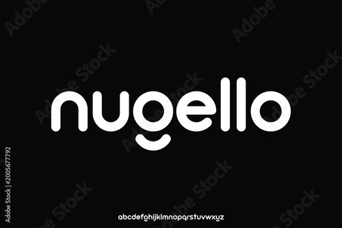 Modern luxury rounded alphabet display font vector. Clean branding logo typeface