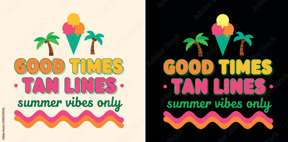 Fototapeta premium Vibrant Summer Vibes T-Shirt Graphic Design