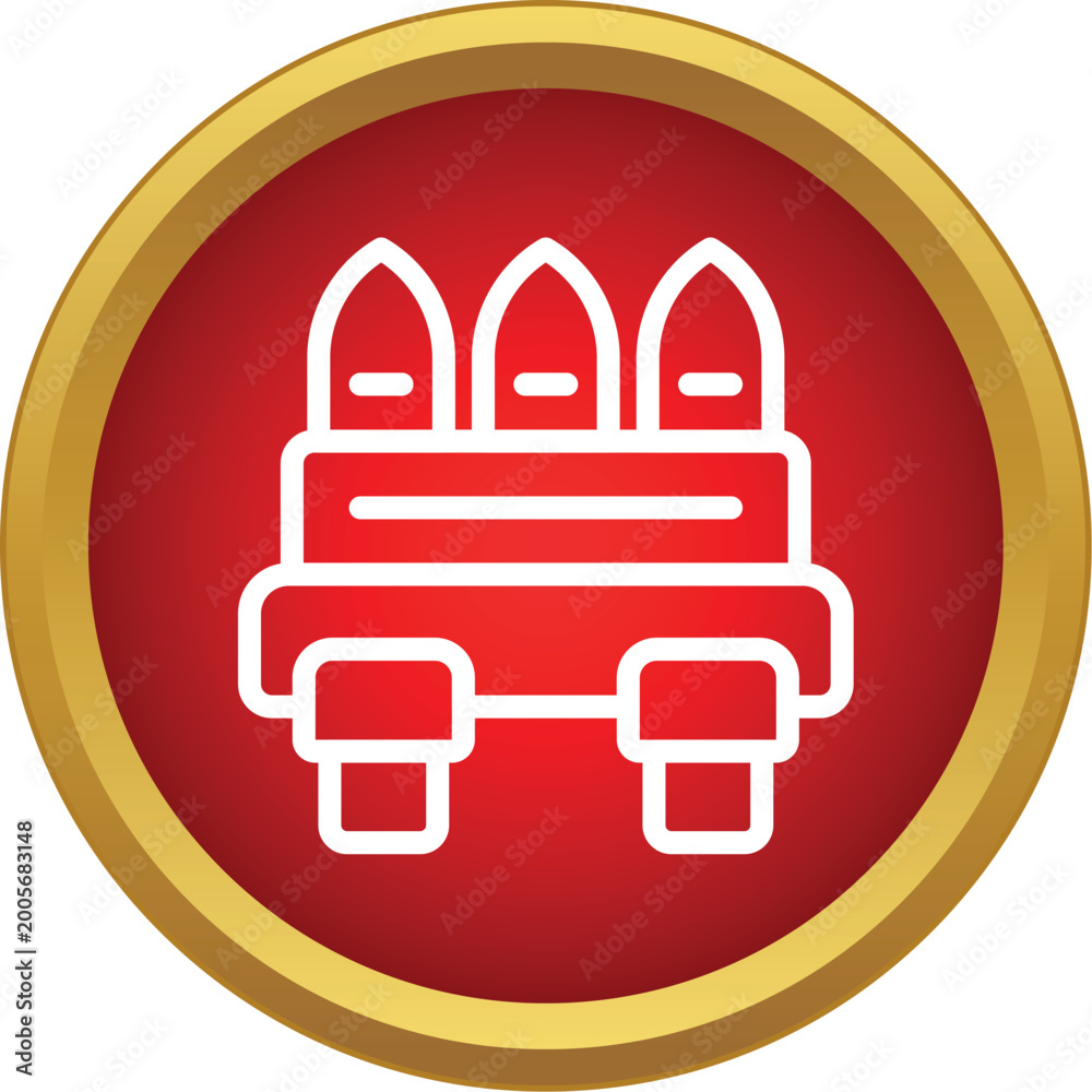 Naklejka premium Missile launcher icon displaying military defense weapon system
