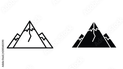 Bild auf Leinwand Broken mountain peak with jagged cracks illustration