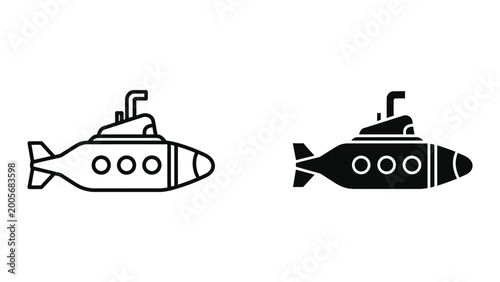Foto Two submarines swimming side by side in water