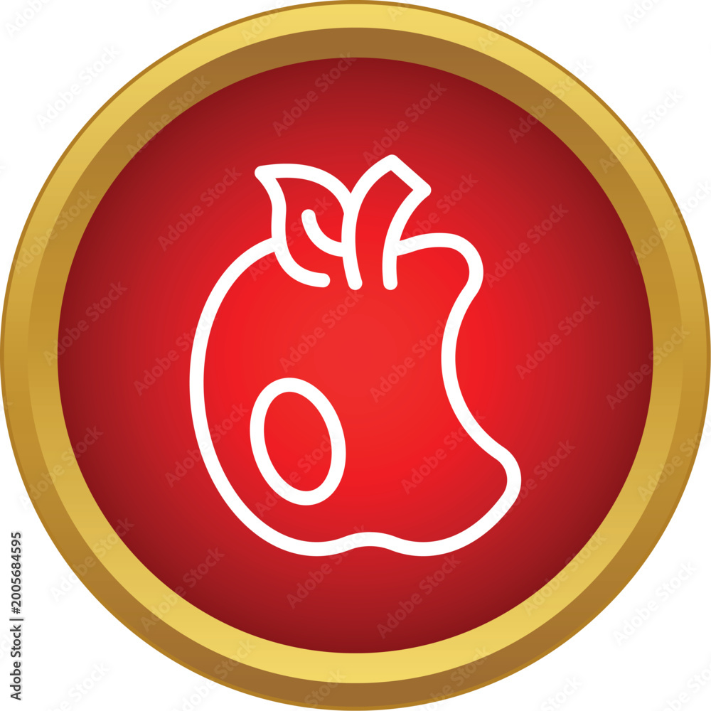 Obraz premium Bitten apple outline icon representing fruit, health, and nutrition