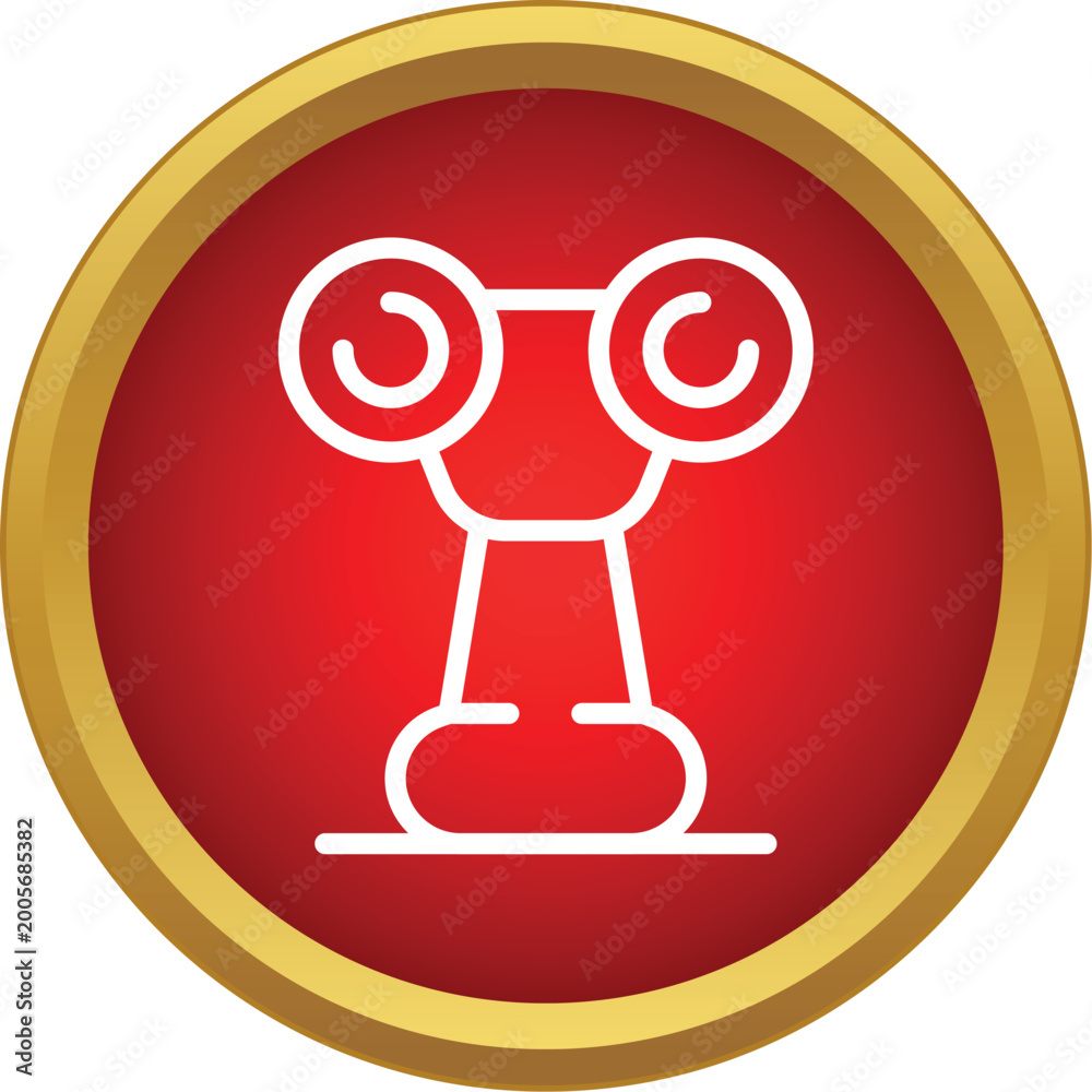 Naklejka premium Ionic column representing ancient greco roman architecture and history on a red button