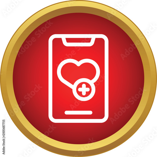 Mobile phone icon displaying a heart and medical cross for digital health Free Download Mobile phone icon displaying a heart and medical cross for digital health - GFXLoad