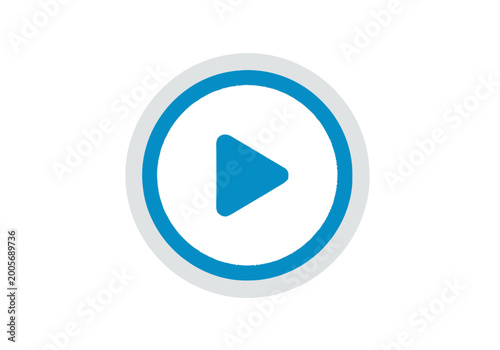 Free Download Modern Blue Play Button Icon Isolated on White Background for Media and Video Interface Design - GFXLoad