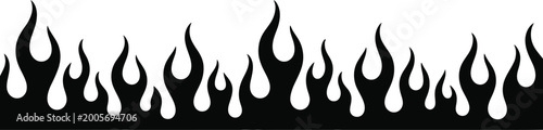 Foto Black stylized flames border with white background, dynamic, energetic design el