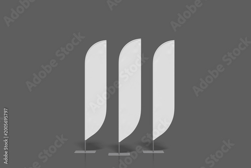 Minimalist Flag Banner Mockup in Industrial Style