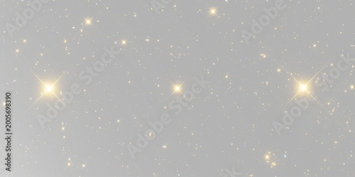 Cuadro en lienzo Festive glittering sparkles with radiant golden stars and magical glow overlay