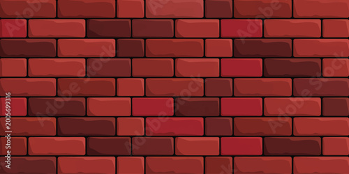 Konstfotografi Red brick wall texture background with detailed brick pattern and solid masonry