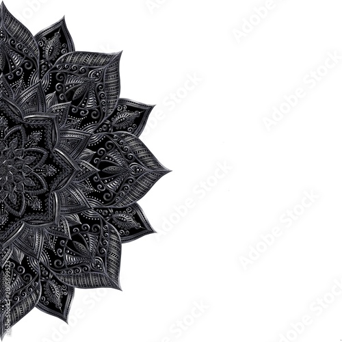  Silver mandala semicircle 1
