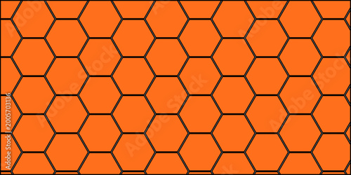 Bilde på lerret orange hexagon, orange honeycomb, seamless pattern, geometric background, hexago