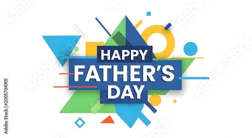 Happy father's day geometric design with vibrant colors and shapes