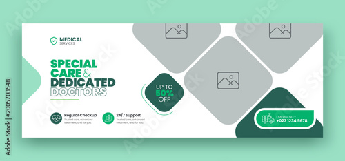 Medical healthcare facebook timeline cover and web banner template
