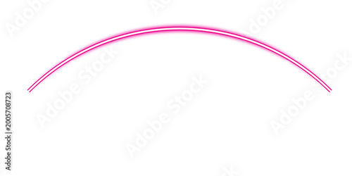 Vibrant pink neon arc isolated on transparent background a modern digital art piece for graphic design