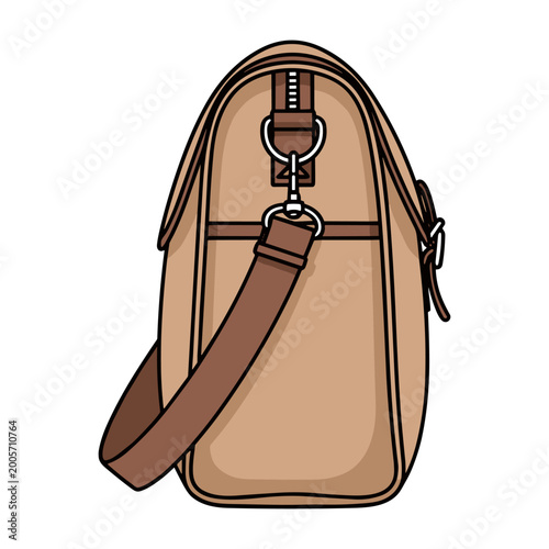 Tableau sur toile Brown leather duffel bag with adjustable shoulder strap and metal buckle closure