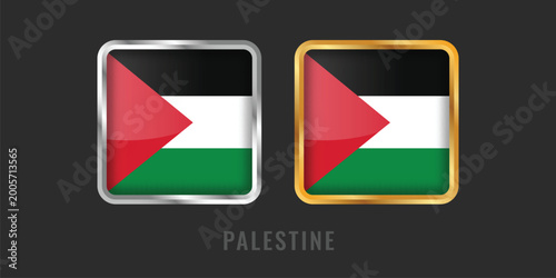 High-quality square gold and silver labels with the Palestine flag. Premium Palestinian emblems for local products, exports, and manufacturing origin certification. Free Download High-quality square gold and silver labels with the Palestine flag. Premium Palestinian emblems for local products, exports, and manufacturing origin certification. - GFXLoad