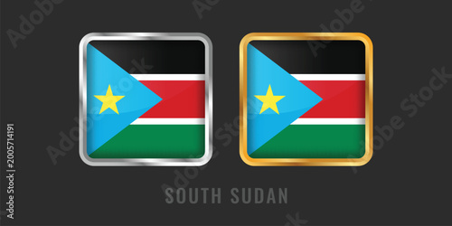Premium square gold and silver labels with the South Sudan flag. High-quality national emblems for local products, exports, and manufacturing origin certification. African icons. Free Download Premium square gold and silver labels with the South Sudan flag. High-quality national emblems for local products, exports, and manufacturing origin certification. African icons. - GFXLoad