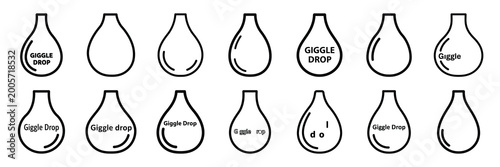 Vászonkép A set of giggle drop silhouette icon