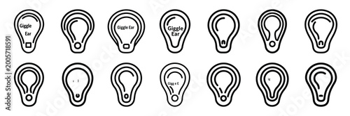 Foto A set of giggle ear silhouette icon