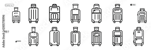 Foto A set of giggle luggage silhouette icon