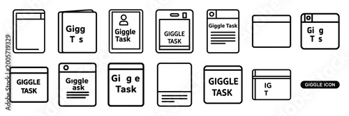 Fotografija A set of giggle task silhouette icon