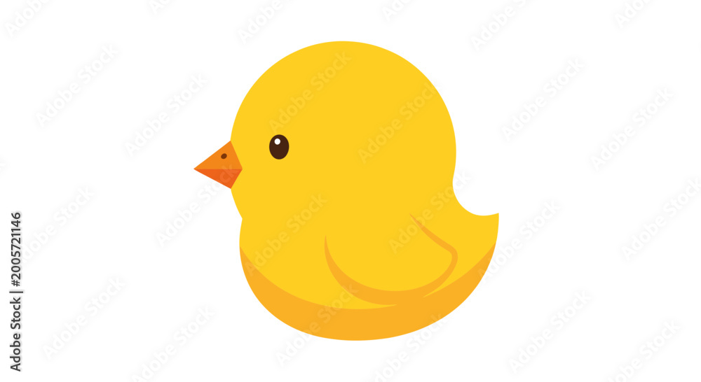 Fototapeta premium Cute Yellow Chick Illustration with Copy Space