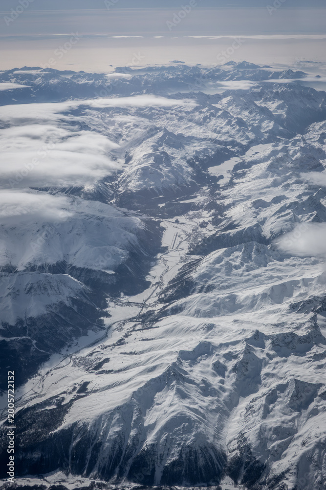 Fototapeta premium Alp, Mountain, Aerial