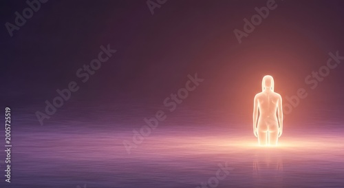 An ethereal, glowing space highlighting unseen existence, fundamental being, and the silent reality of pure, abstract presence, fundamental, invisible, space
