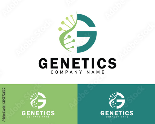 genetics logo creative design concept letter G science