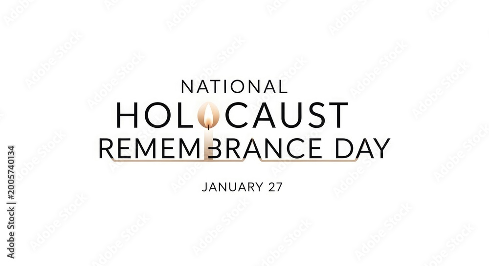 Obraz premium National holocaust remembrance day january 27 awareness campaign logo