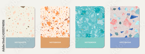 Notebook cover design. Terrazzo abstract