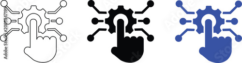 Foto Empowering digital control A touch interface icon for system settings and intera