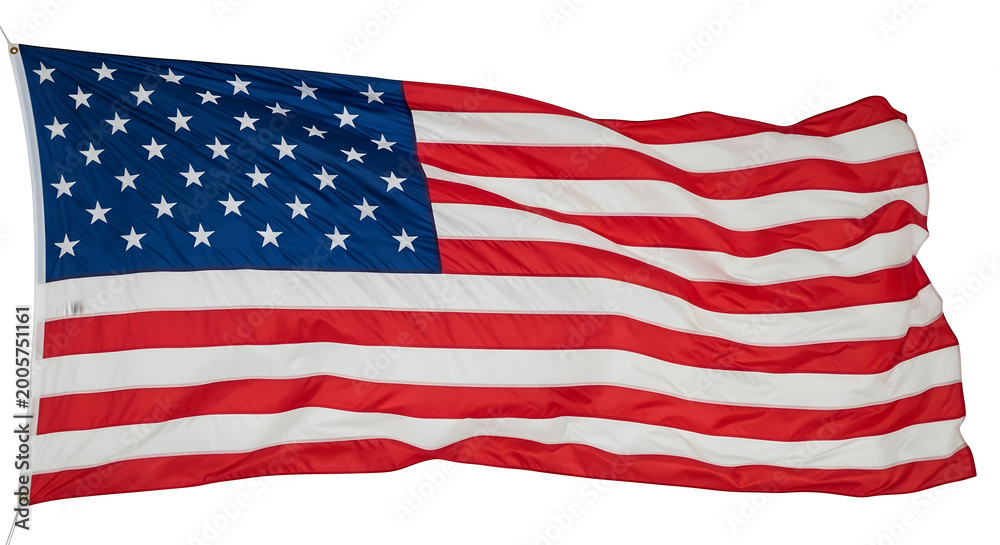 Fototapeta premium American flag waving celebrating american independence day isolated on transparent background