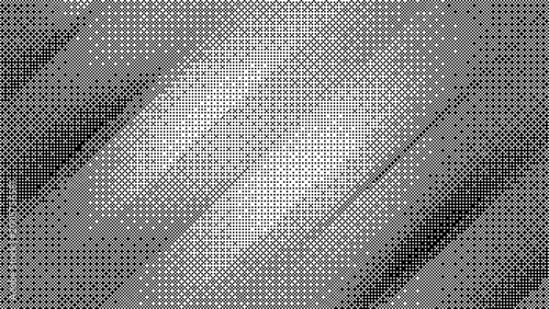 Diagonal striped halftone pattern with black and white dots
