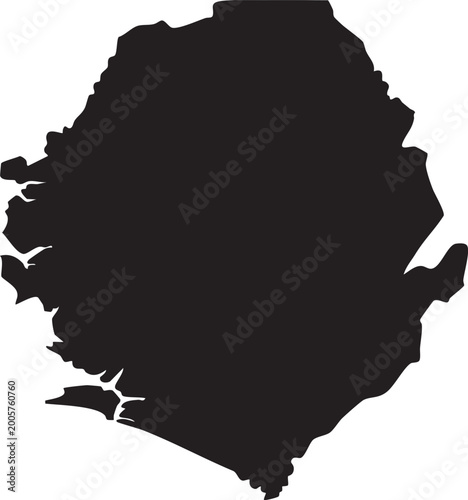 Tableau sur toile Black silhouette map of Sierra Leone a simple vector graphic for travel or count