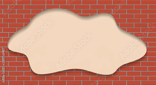 Quadro su tela Brick wall with blank copyspace