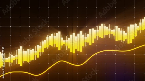 Futuristic Finance Chart Loop Motion, Digital Trading Background