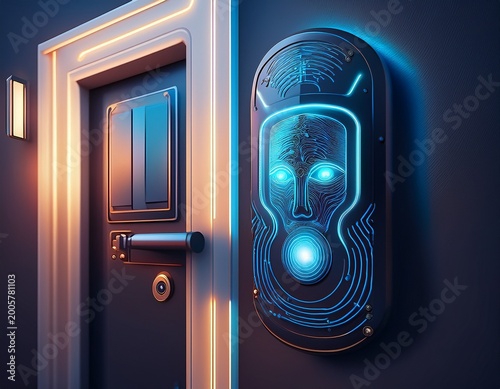 ai facial recognition smart doorbell modern home entrance security device