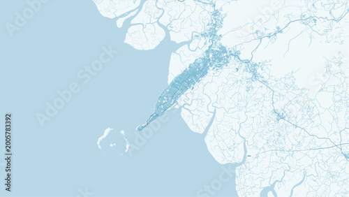 Tableau sur toile Modern minimalist vector map of Conakry, Guinea