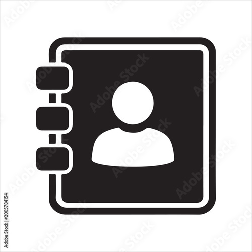 Address Book Icon, Contacts and Customer Directory Symbol, Phone Book Vector