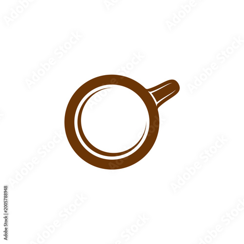 Coffee cup top view creative symbol concept