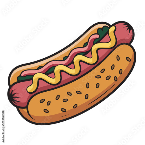 Street Style Gourmet Hot Dog Illustration