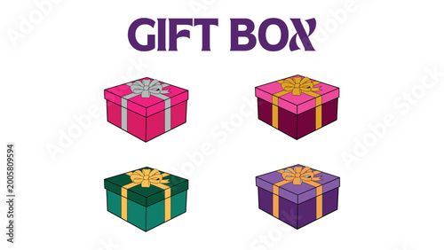 Gift Box 3D Vector Design Collection.