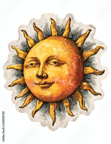 Sun on white background.