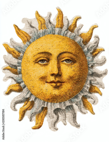Sun on white background.