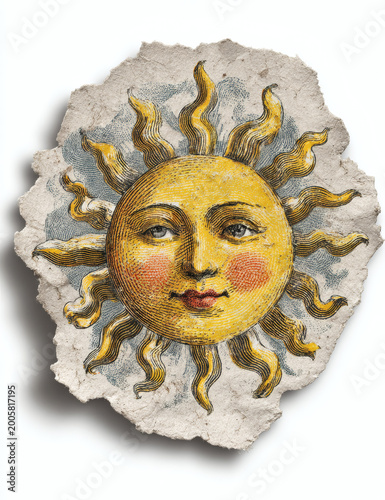 Sun on white background.