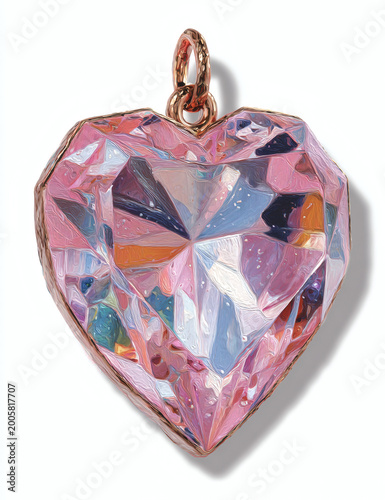 Pink heart shaped necklace