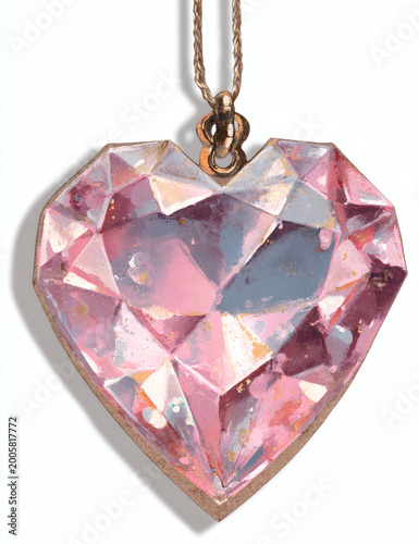 Pink heart shaped necklace